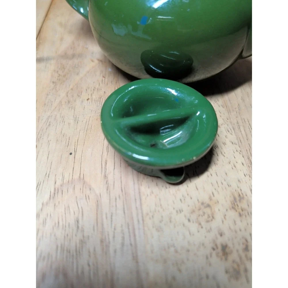 Hall‎ Small Single Serve Dark Green Teapot with Lid Made in USA 3.5